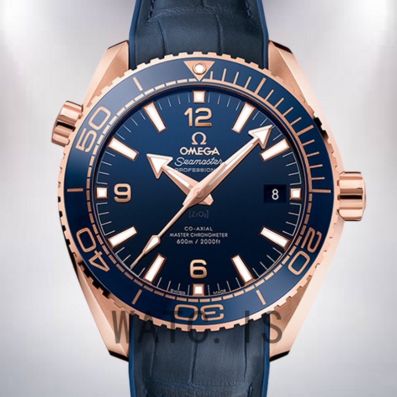 Omega Seamaster Men 45mm 215.63.44.21.03.001 Rose Gold-tone Leather Strap