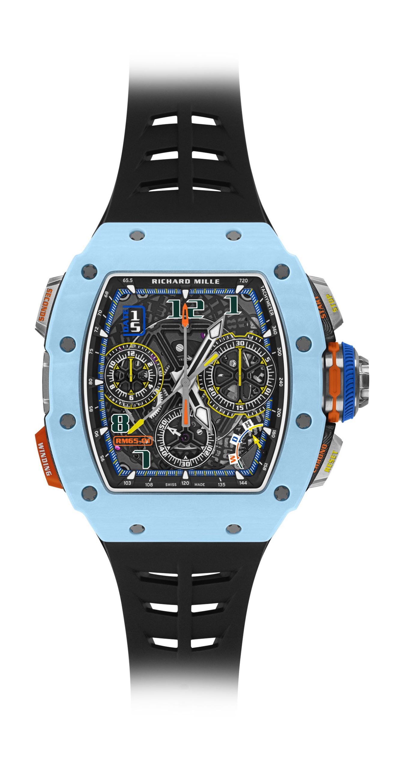 Superclone Richard Mille 65-01 Automatic Split-Seconds Chronograph Pastek Blue Quartz TPT®