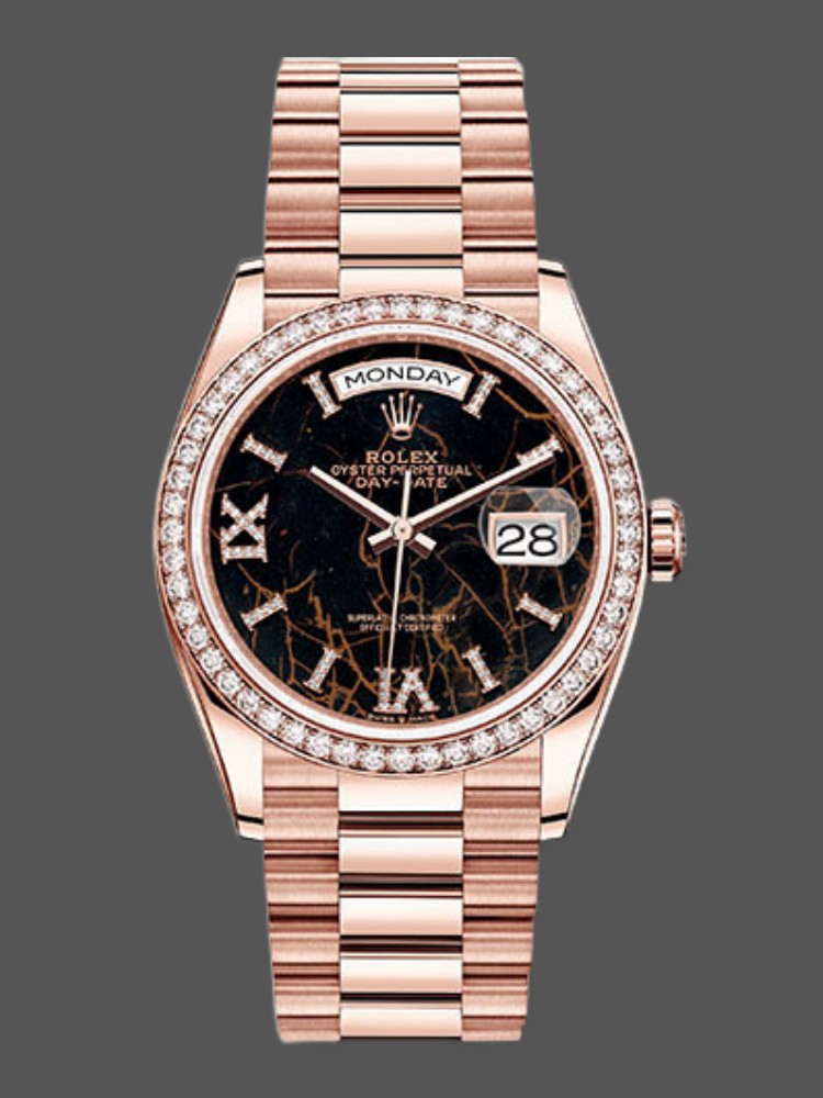 Rolex Day-Date 128345RBR Eisenkiesel dial Everose Gold 36MM Unisex Replica Watch