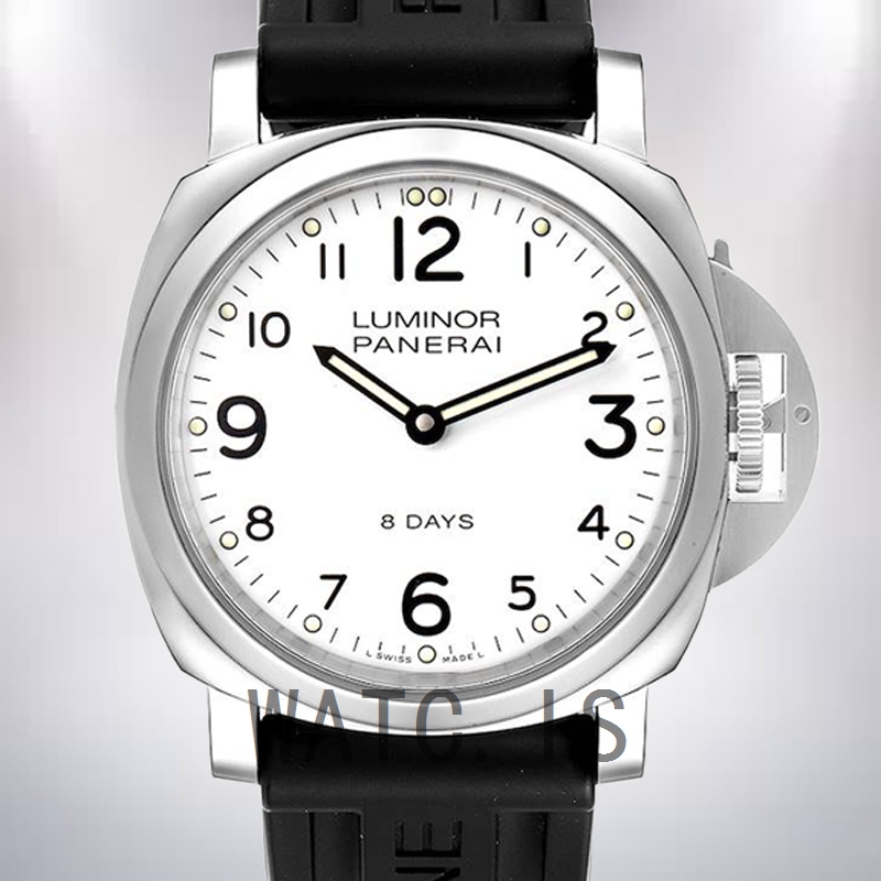 Panerai Luminor Base Men's PAM00561 44mm White Dial Rubber Band