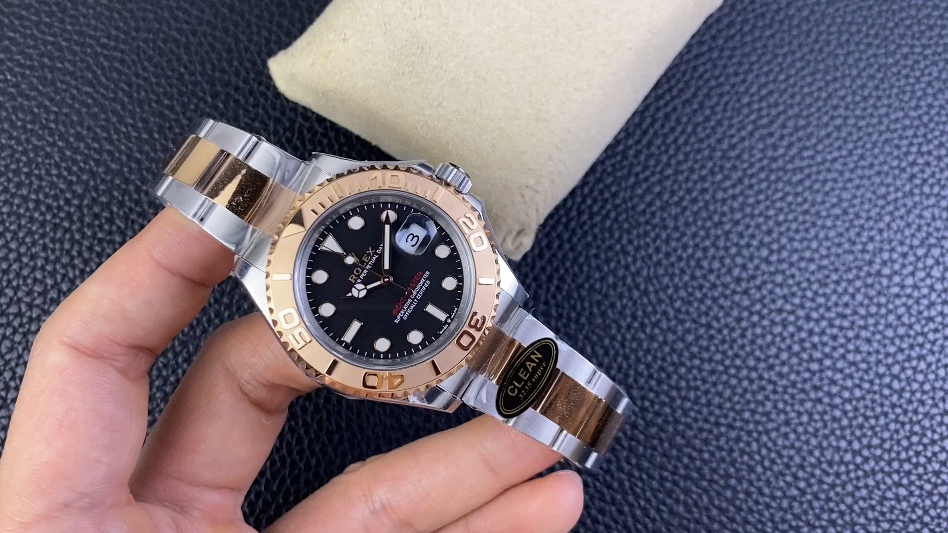 Rolex Yacht-Master 116621 Black Dial Rose Gold Steel 40mm Mens Replica Watch