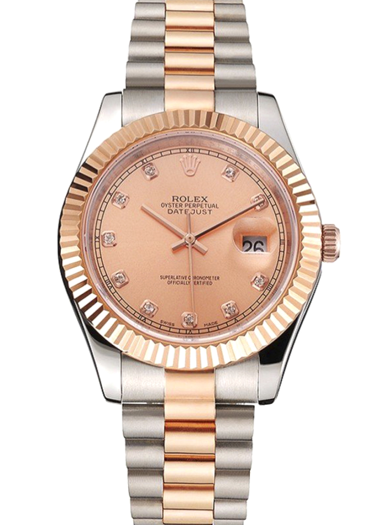 Superclone Rolex Datejust 41mm Rose-Gold Dial REP016816