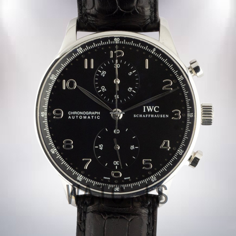 IWC Portuguese Chrono Men's IW371438 42mm Silver-tone Leather Strap