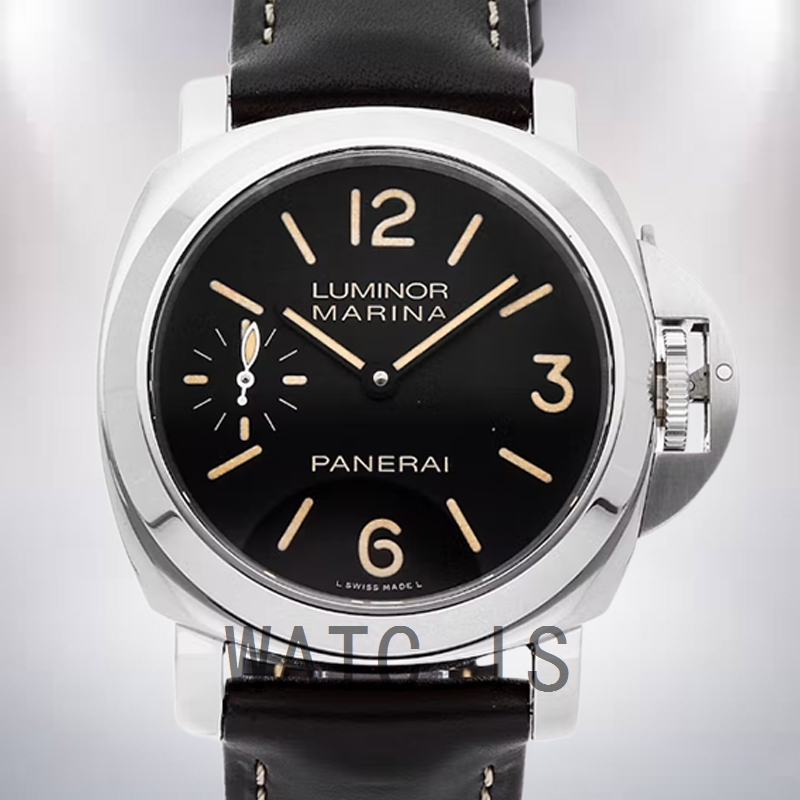 Panerai Luminor Marina 44mm Men's PAM00367 Leather Strap Silver-tone