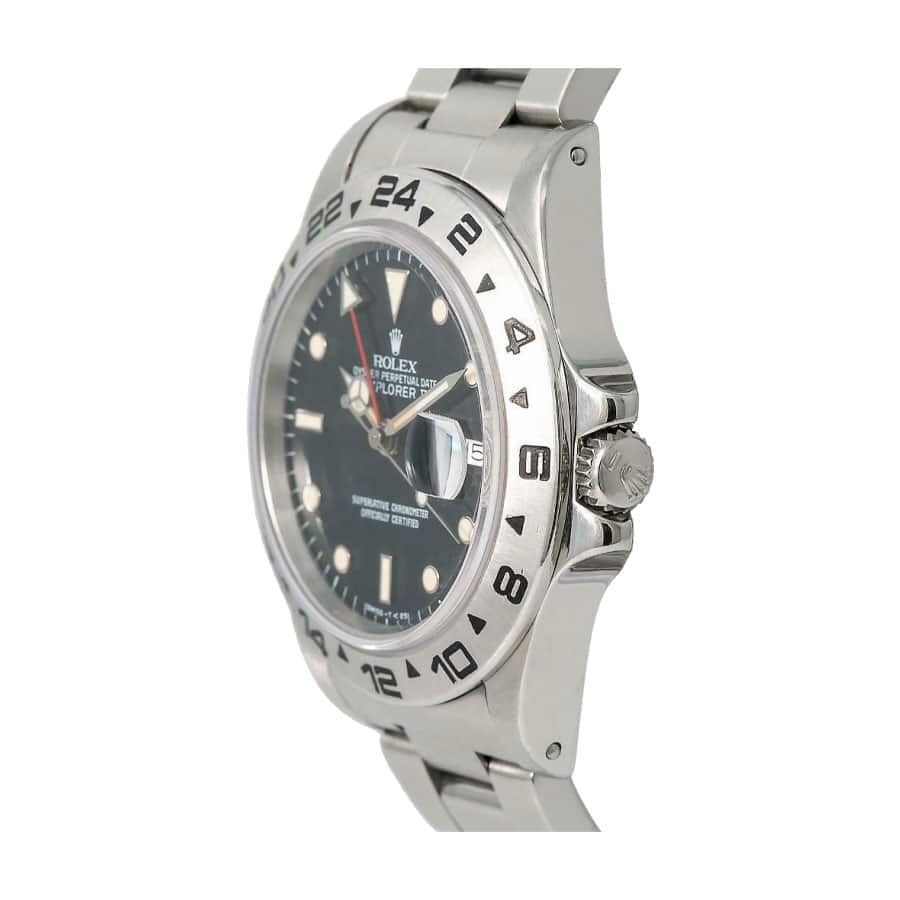 Rolex Explorer II Vintage Unpolished Rail Spider Black Dial 16570-0004 Oyster Replica