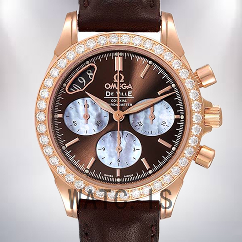 Omega De Ville Ladies 35mm 4677.60.37 Black Dial Leather Strap