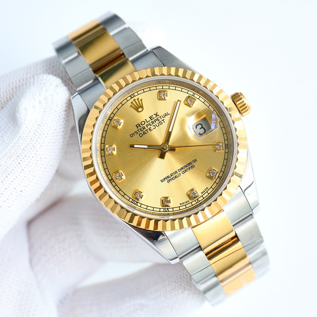 Rolex Datejust 126233 Champagne Diamond Dial 36MM Unisex Replica Watch