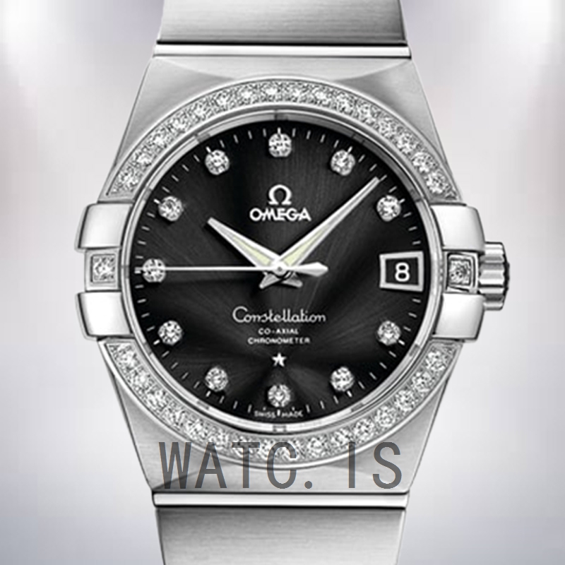 Omega Constellation 123.55.38.21.51.001 38mm Men Black Dial Silver-tone