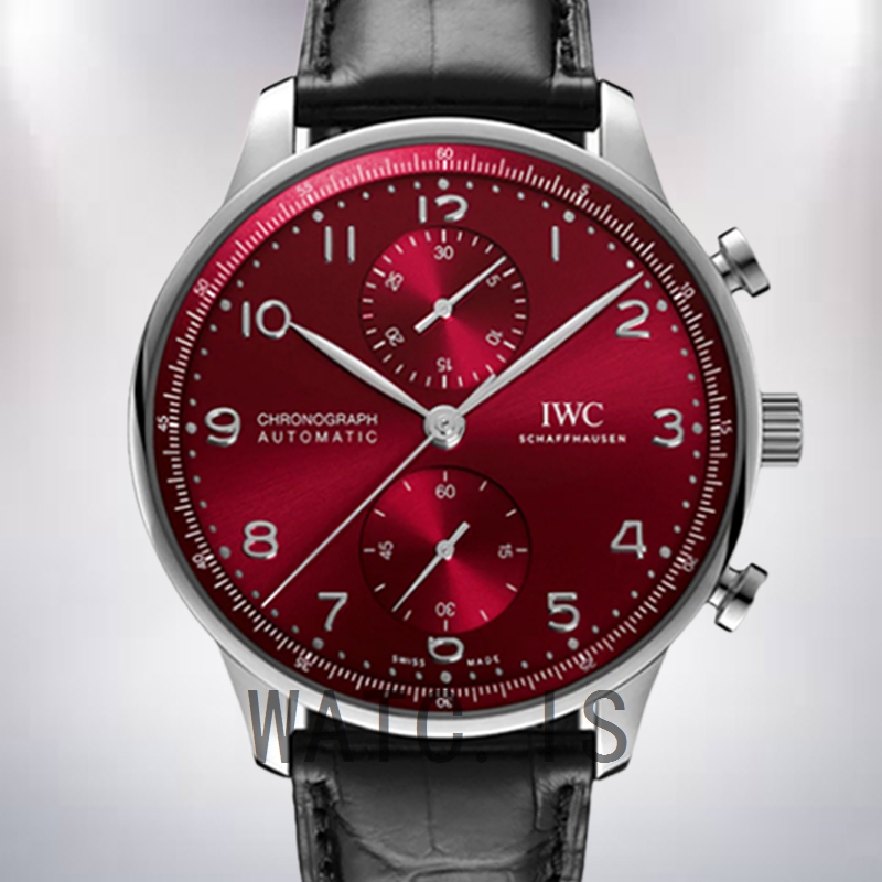 IWC Portuguese Chrono Men's IW371616 44mm/41mm Silver-tone Red Dial