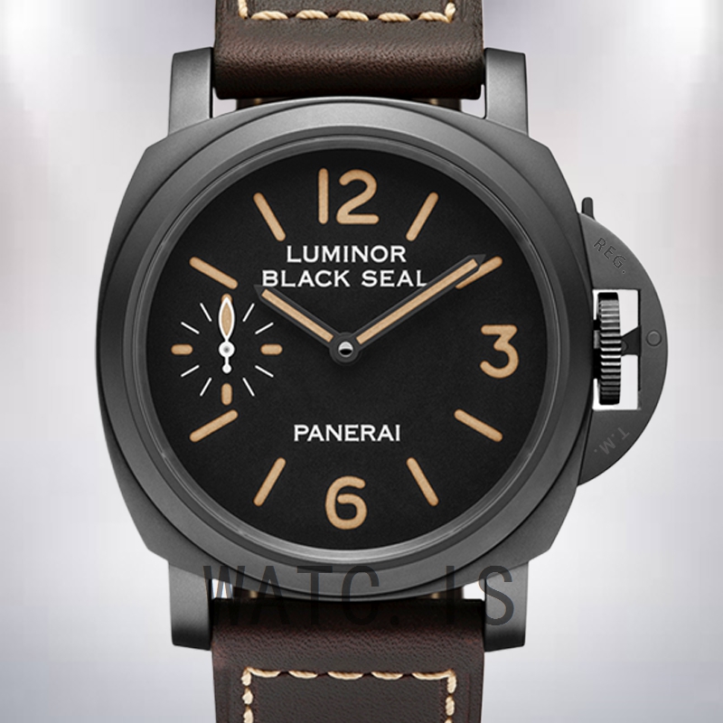 Panerai Luminor Men's 44mm PAM00785-001 Leather Strap Black-tone