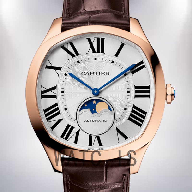 Cartier Drive WGNM0018 Men's 40mm Leather Strap Rose Gold-tone