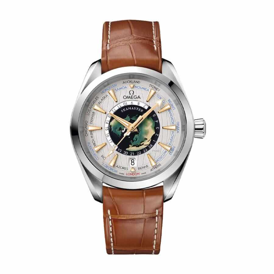 Omega Seamaster Aqua Terra Worldtimer Platinum Silver Dial