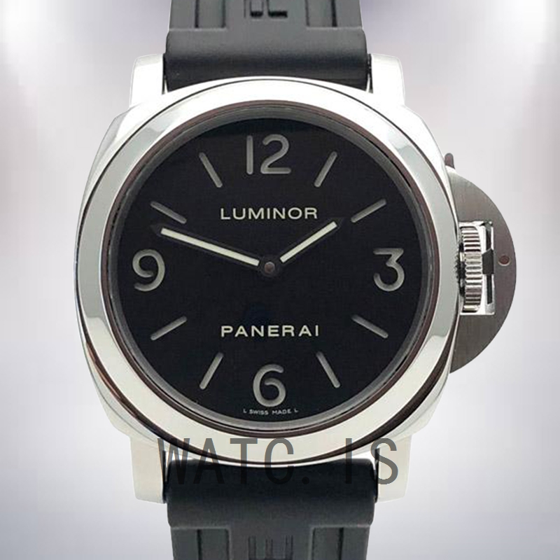 Panerai Luminor Base PAM00112 44mm Men's Black Dial Rubber Band