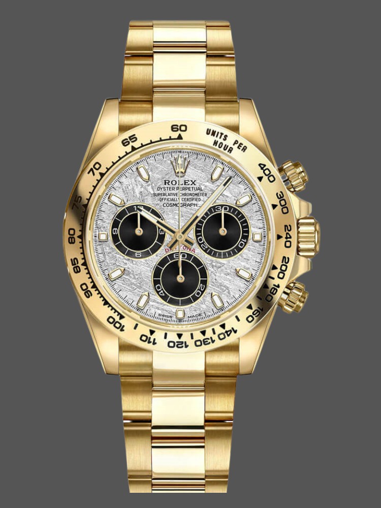 Rolex Daytona 116508 Yellow Gold Meteorite Grey Dial 40MM Mens Replica Watch