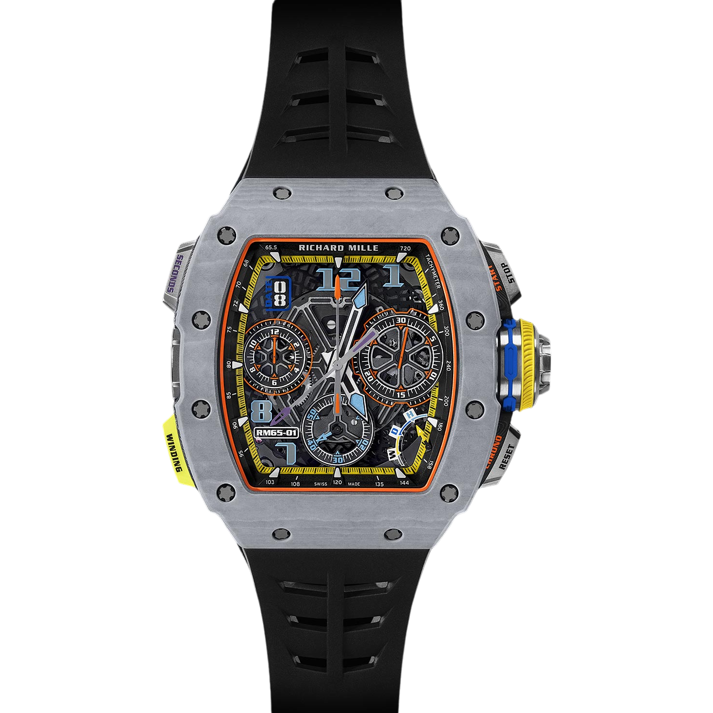 Superclone Richard Mille 65-01 Automatic Split-Seconds Chronograph Pastek Grey Quartz TPT®