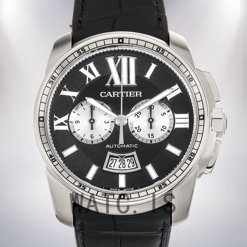 Cartier Calibre W7100060 42mm Men's Leather Strap Quartz