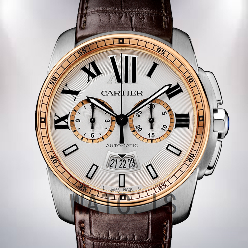 Cartier Calibre Men's 42mm W7100043 Silver-tone Leather Strap