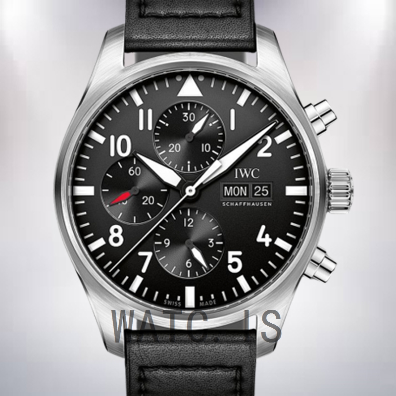 IWC Pilots Chrono IW377709 Men's 43mm Silver-tone