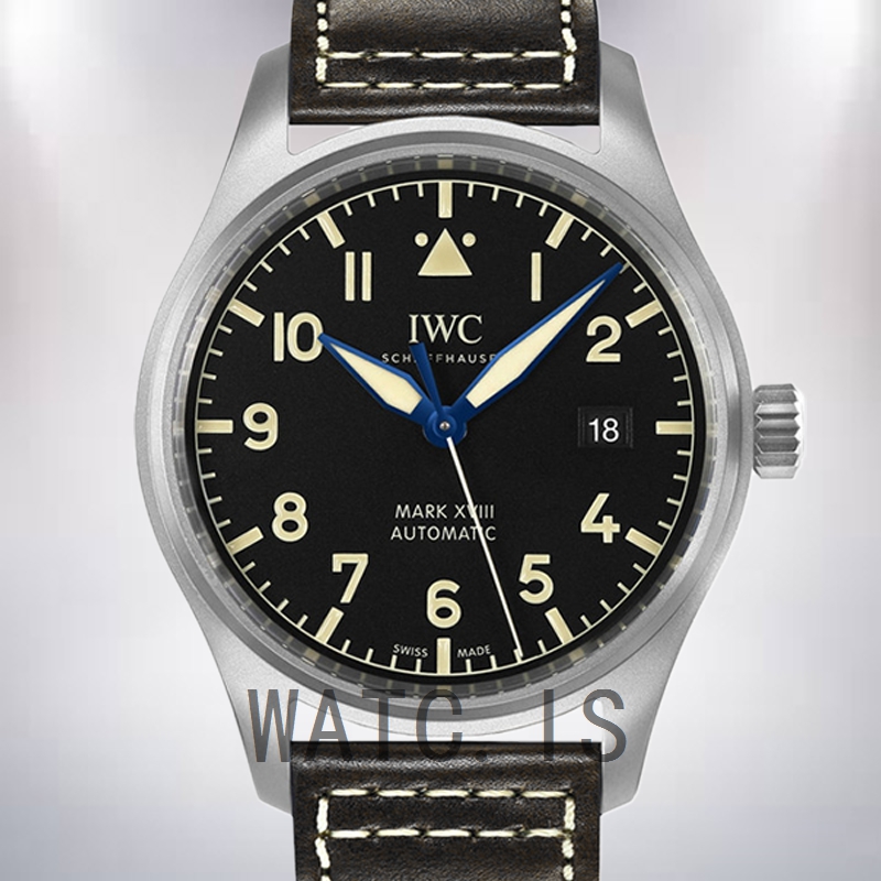 IWC Pilot IW327006 43mm/40mm Men's Grey-tone Leather Strap