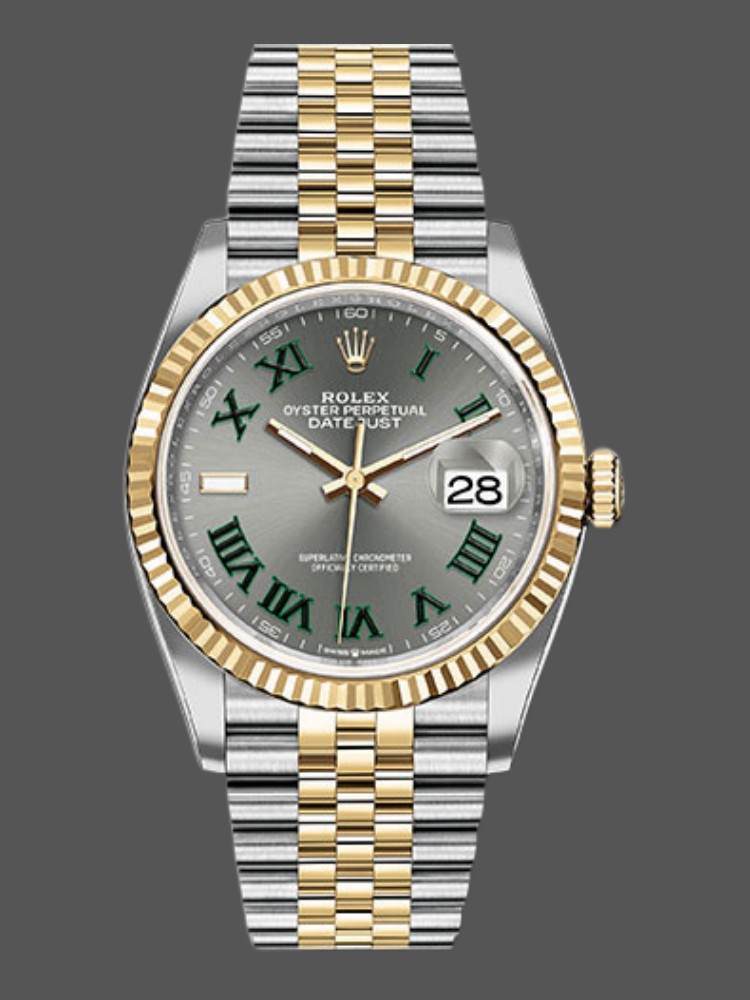 Rolex Datejust 126233 Slate Grey Dial Fluted Bezel 36MM Unisex Replica Watch