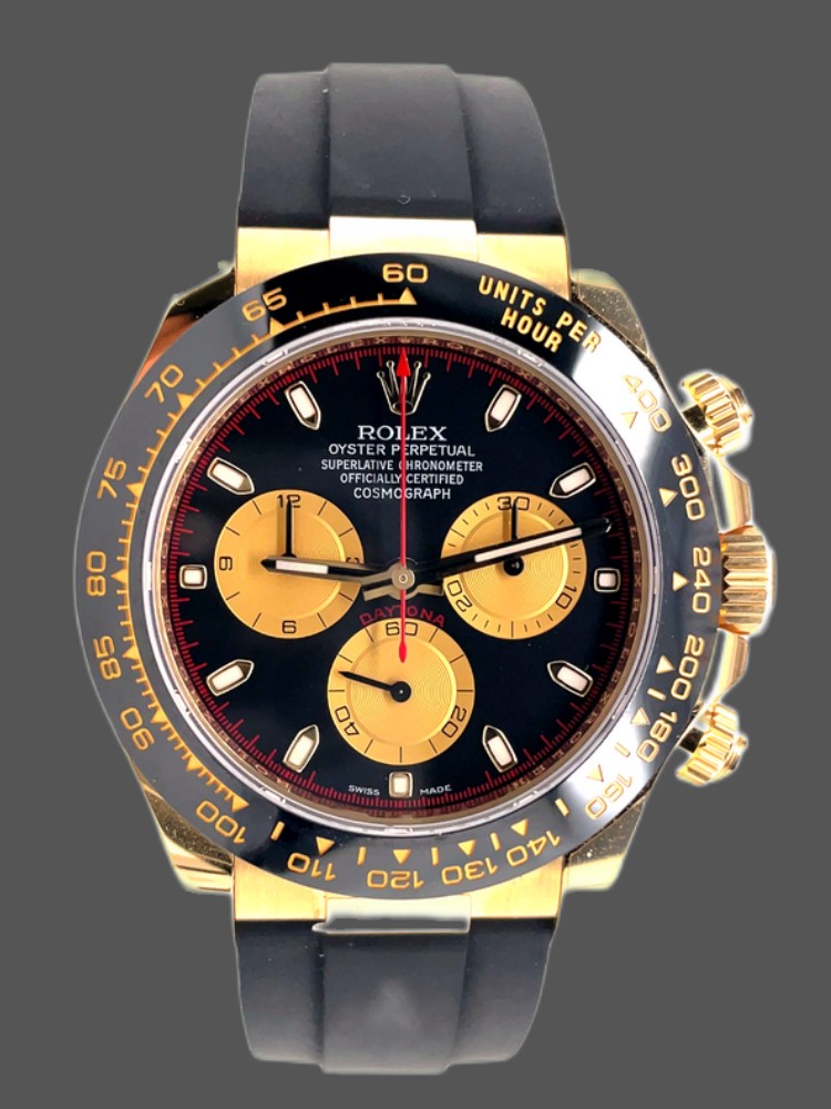 Rolex Daytona 116528LN Black Dial Rubber strap 40mm Mens Replica Watch