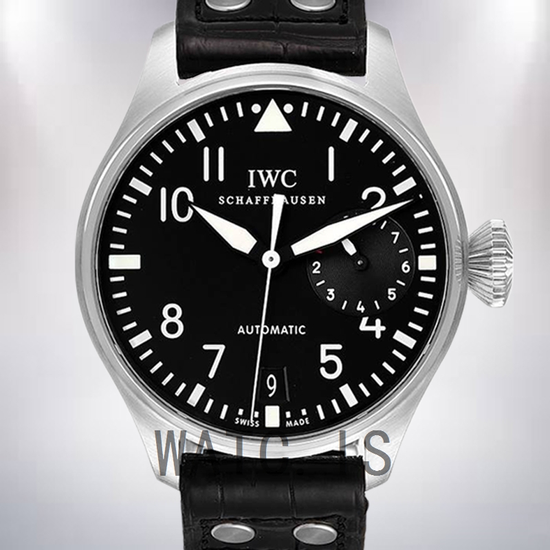 IWC Pilot 43mm Men's IW500401 Black Dial Leather Strap