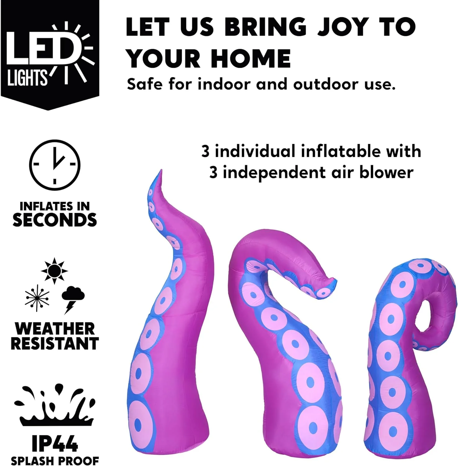 3-Pack Halloween Inflatable Giant Octopus Tentacles