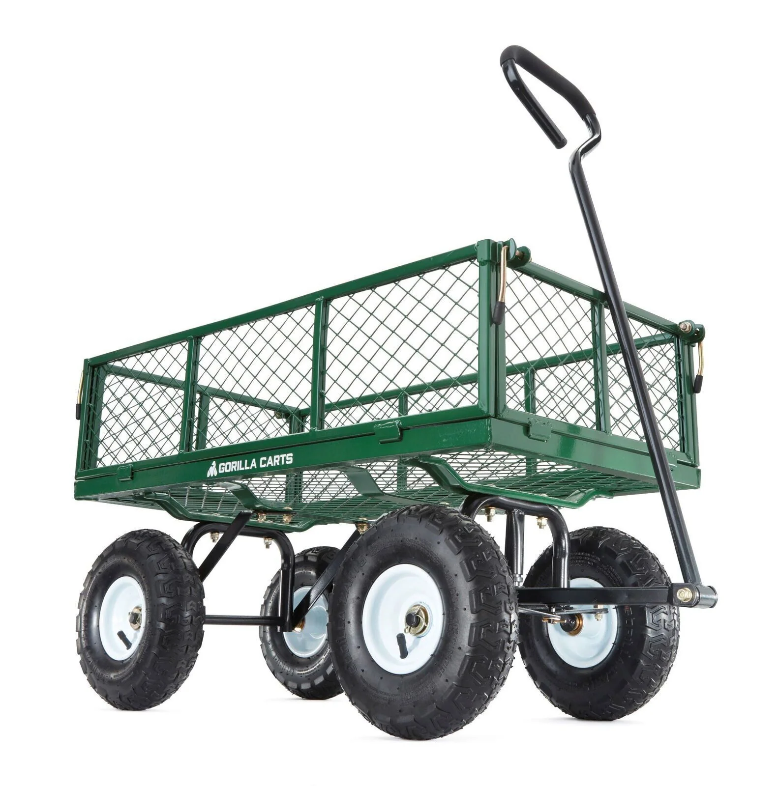 Gorilla Carts GOR400-COM Steel Garden Cart with Removable Sides, 400-lbs. Capacity, Green