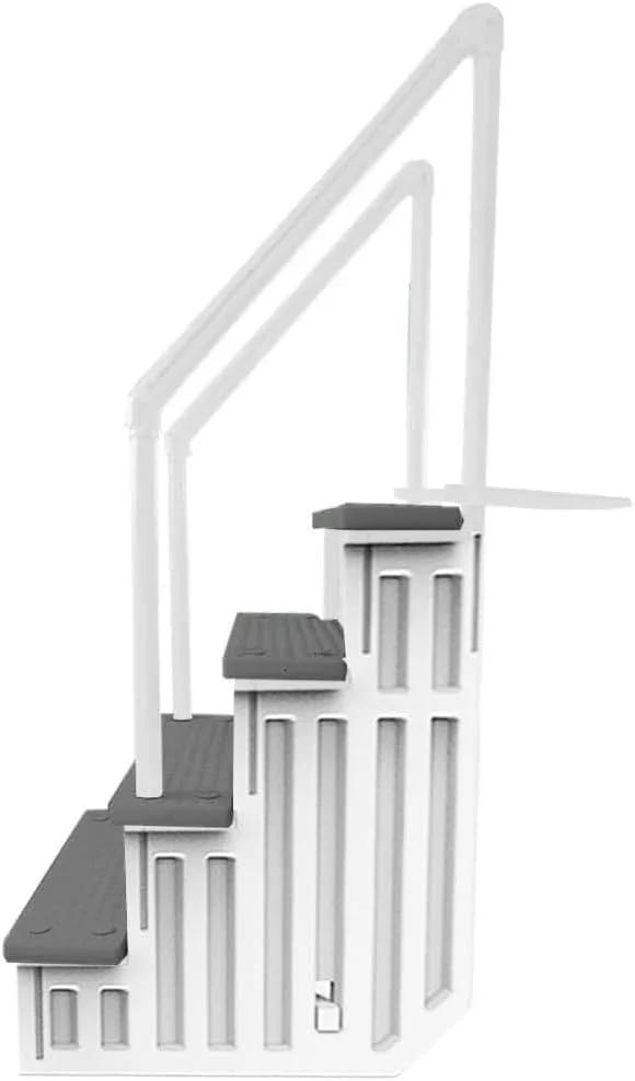 Select Anti-Slip in-Pool Steps | Gray | for Above Ground Swimming Pools | Can Mount to Decks 48