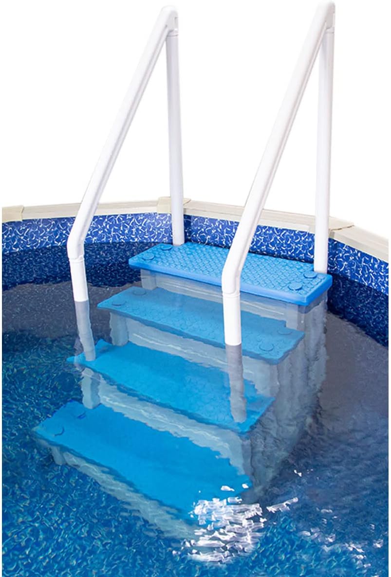 Select Anti-Slip in-Pool Steps | Gray | for Above Ground Swimming Pools | Can Mount to Decks 48