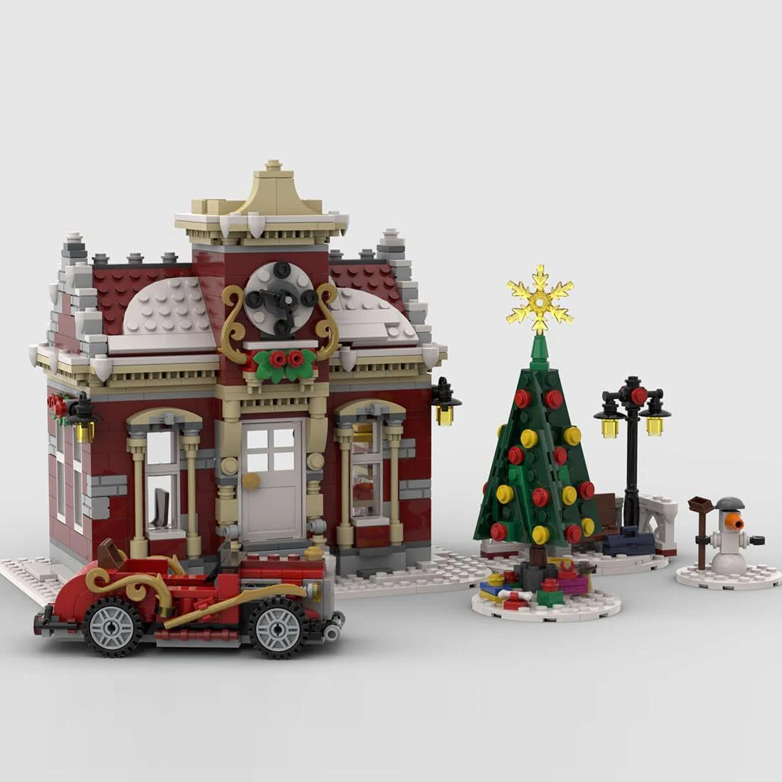 Christmas Country Church Building Kit, MOC-147549 Winter Modular Building Blocks Christmas House Building Block Building Toy (1769 Pieces)