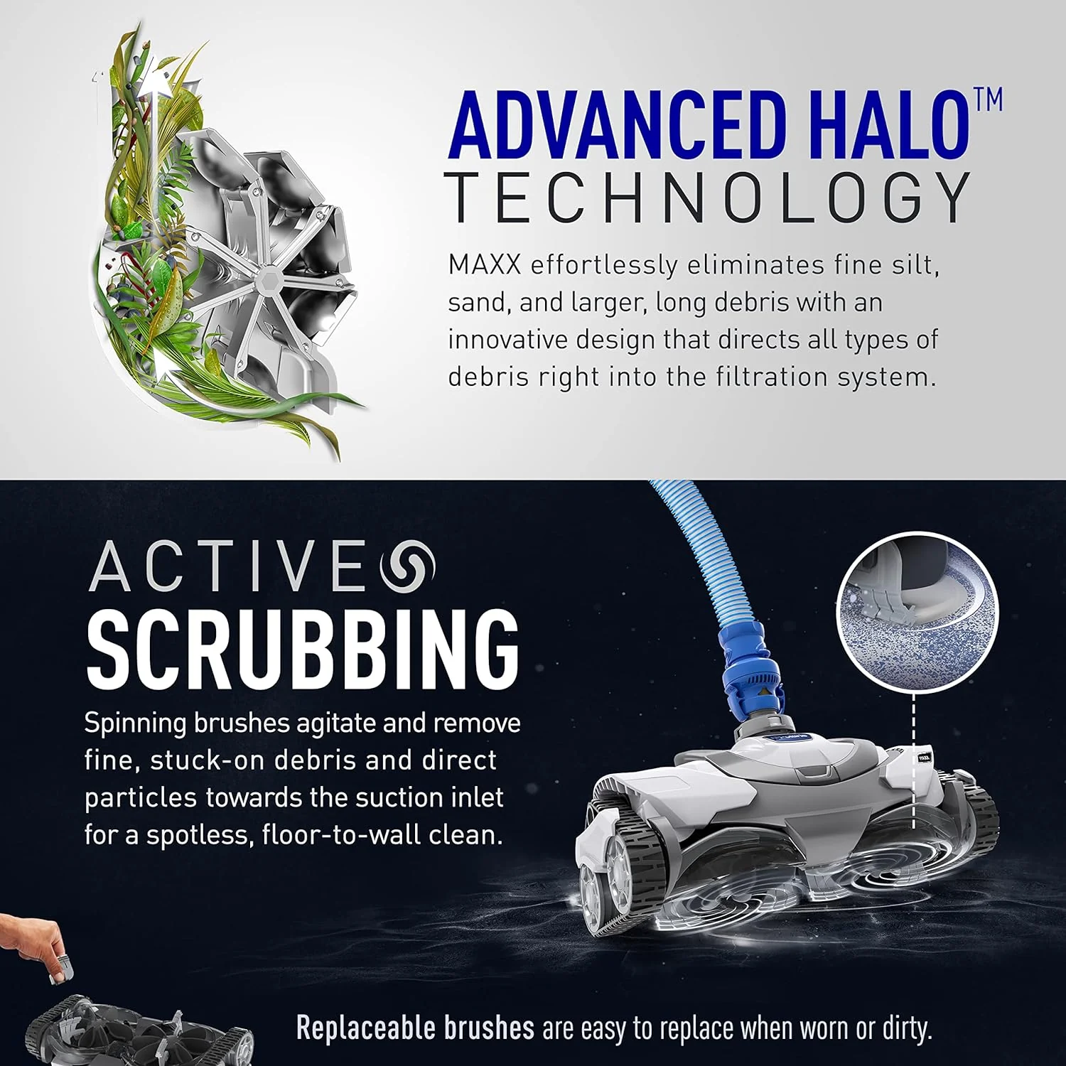 Premium Suction-Side Automatic Pool Cleaner for All In-Ground Pool Surfaces, Smart Navigation, Energy Efficient, Halo Technology for Easy Debris Removal