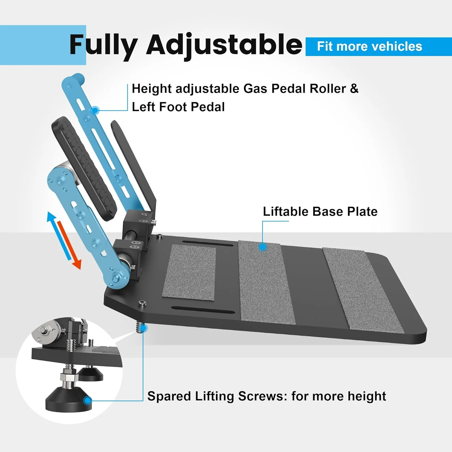 Portable left foot accelerator gas pedal LFGP secures driving aid