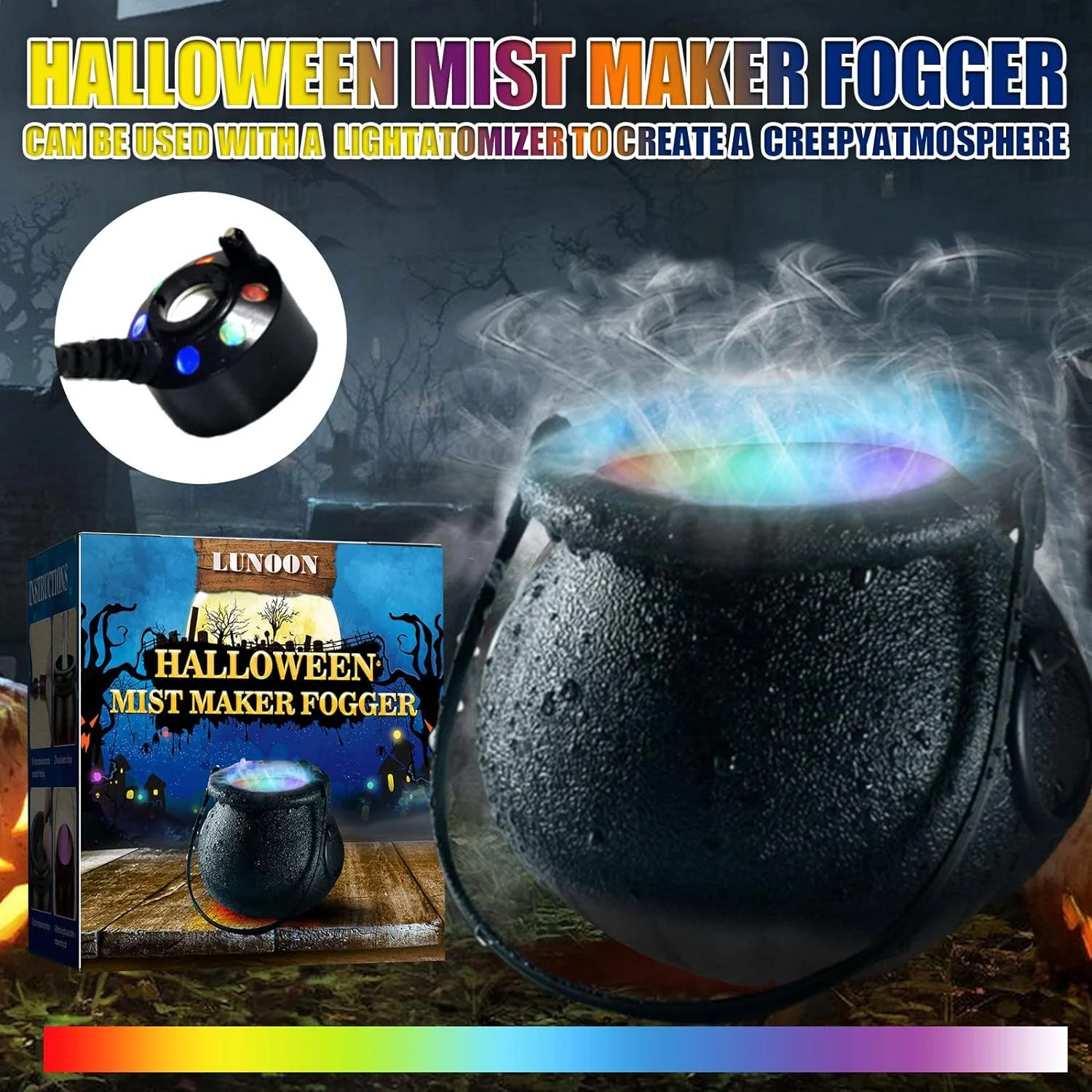 Halloween Smoke Machine - LED Light Color Changing