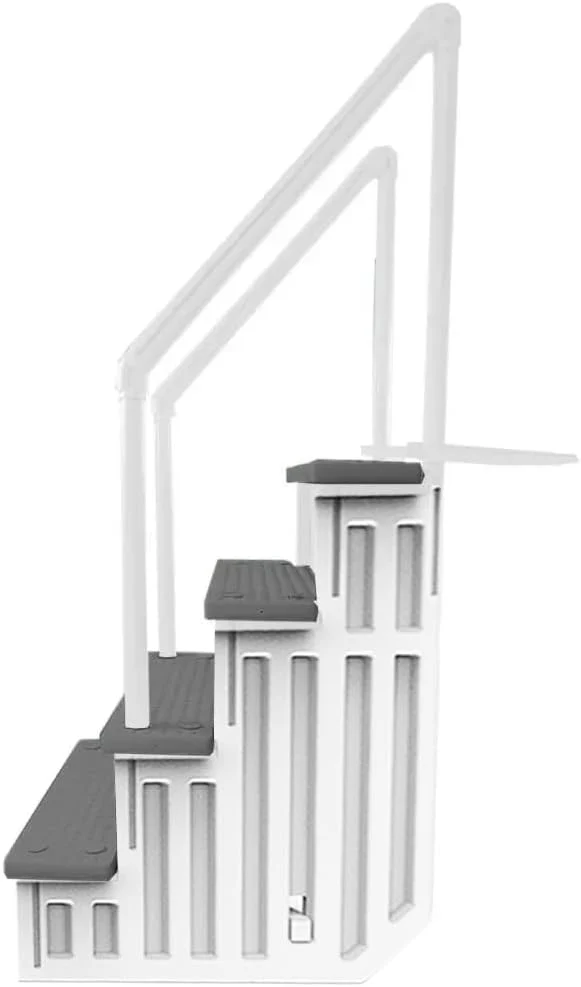 Select Anti-Slip in-Pool Steps | Gray | for Above Ground Swimming Pools | Can Mount to Decks 48