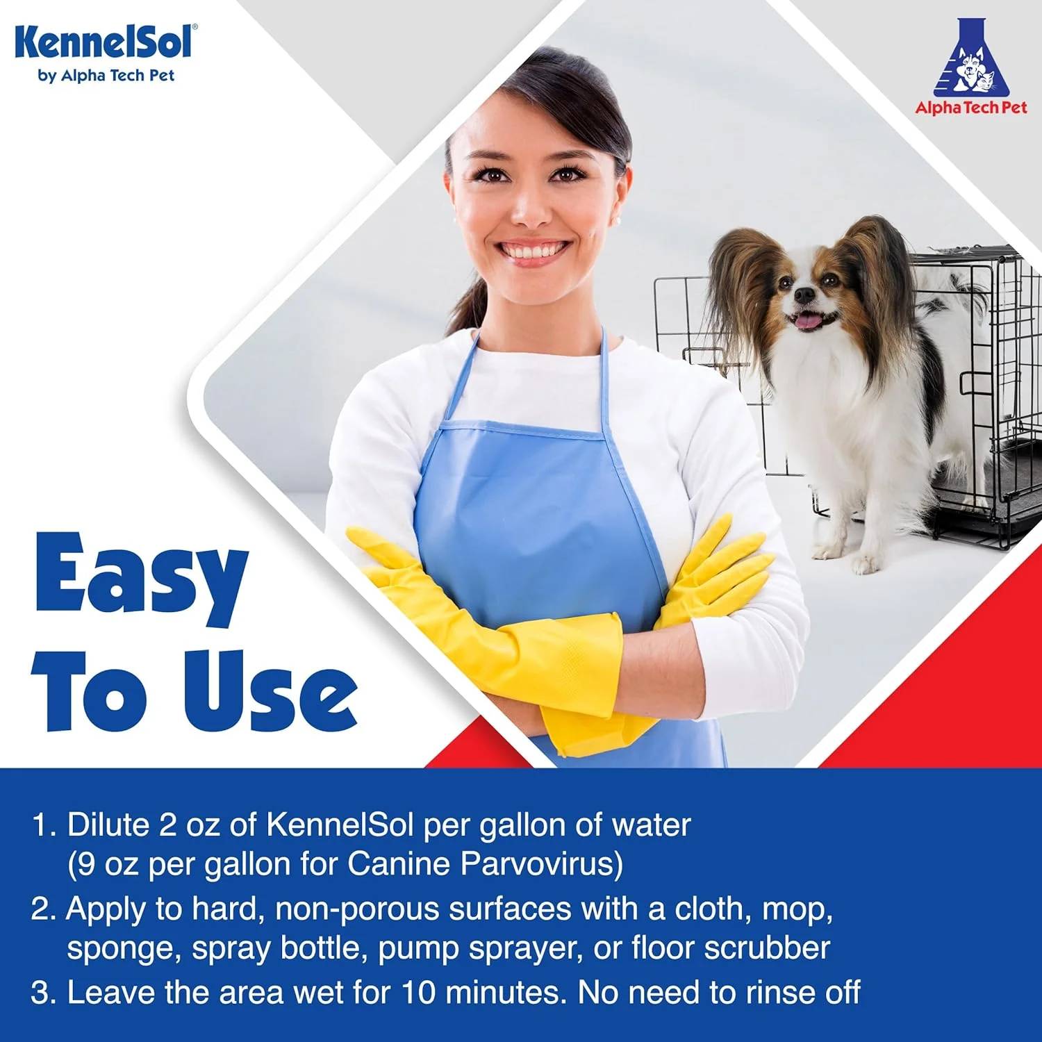 1-Step Kennel Cleaner - EPA Registered Liquid Concentrate Disinfectant and Deodorizer, Effective Against Bacteria and Viruses - 5 Gallons by Alpha Tech Pet