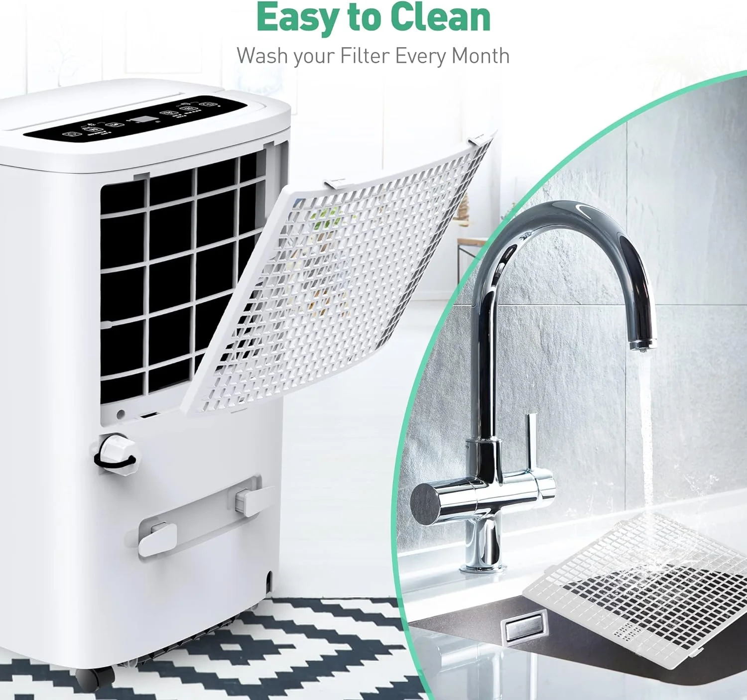 Portable Air Conditioners with Remote Control, 3-in-1 Free Standing Cooling AC Unit with Fan & Dehumidifier, Cools Room up to 700 sq.ft, Smart/Sleep Mode,3 Speed,Auto Swing,24H Timer