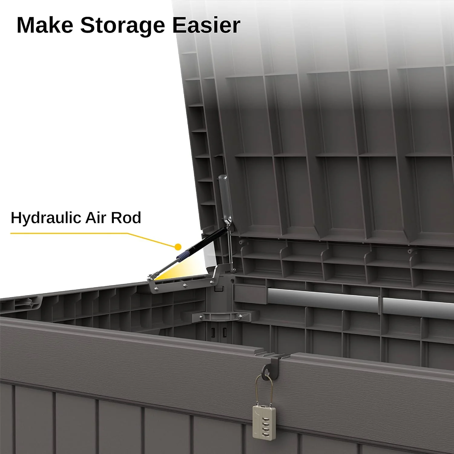 230 Gallon Deck Box, Outdoor Storage Box with Padlock