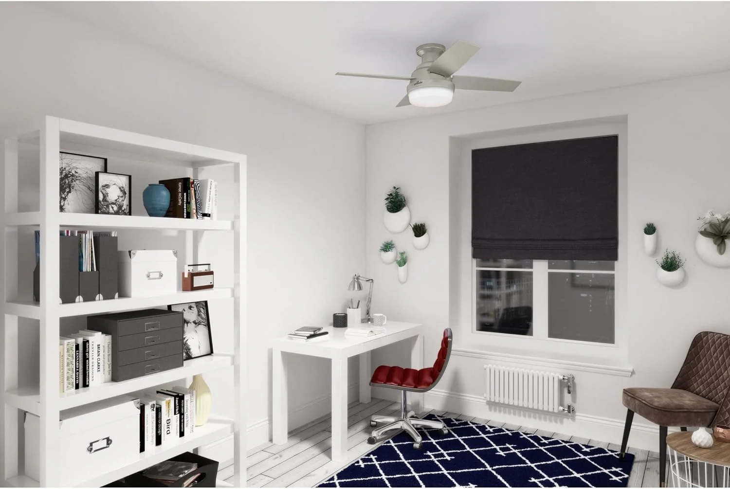 Hunter Fan Company Dempsey Low Profile Indoor / Outdoor Ceiling Fan with LED Light and Remote Control, 44