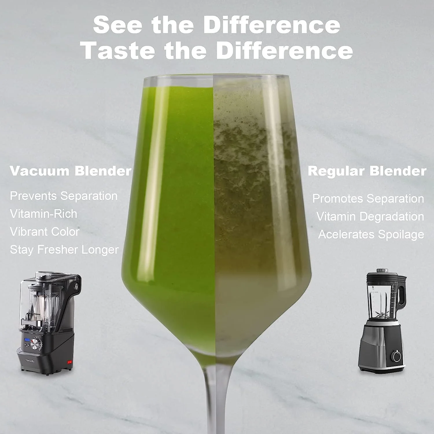 Kitchen Quiet Professional Blender: Vacuum Commercial Blender for Shakes and Smoothies - 56 Ounce Industrial Countertop Blender - 1500 Watt High Power Smoothie Blender with Guard, 29015 (Black)