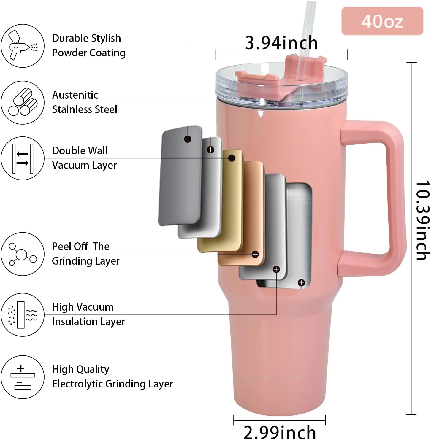 40 oz sublimation glass