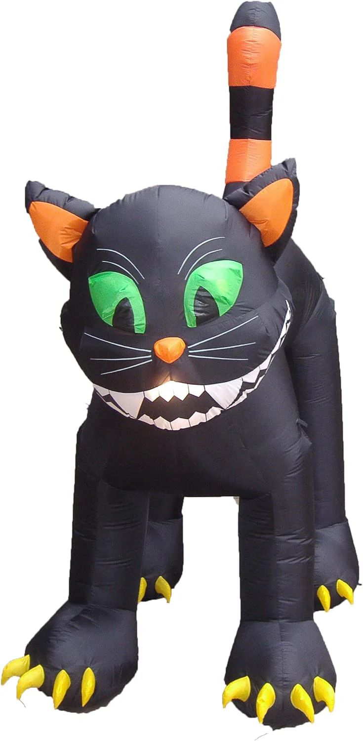 11 Foot Tall Animated Halloween Inflatable Black Cat