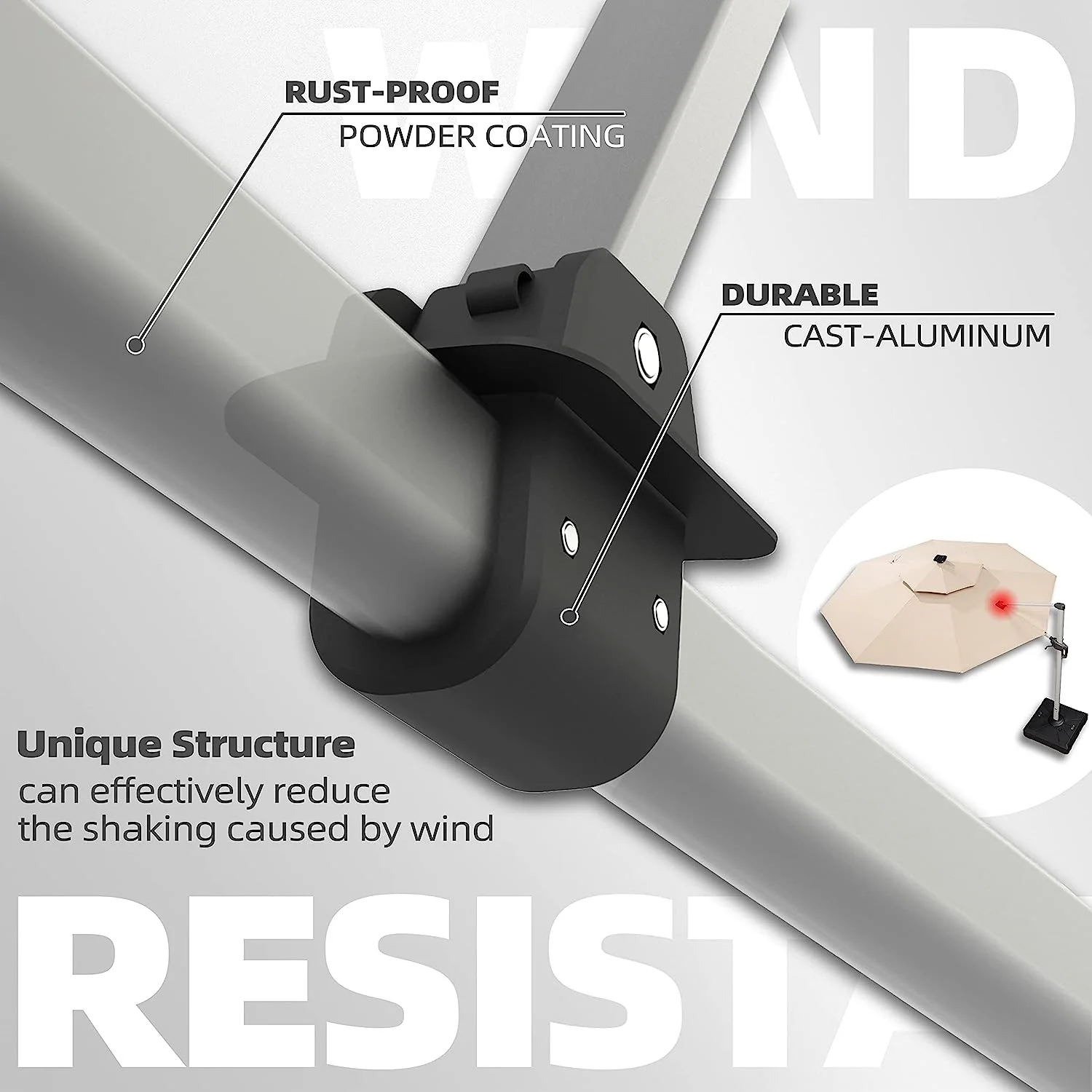 12ft Solar LED Patio Umbrella Outdoor Round Umbrella Large Cantilever Umbrella with LED Lights Windproof Bias Umbrella Heavy Duty Parasol for Garden Deck Pool Patio