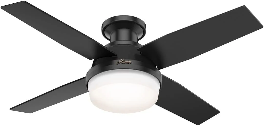 Hunter Fan Company Dempsey Low Profile Indoor / Outdoor Ceiling Fan with LED Light and Remote Control, 44
