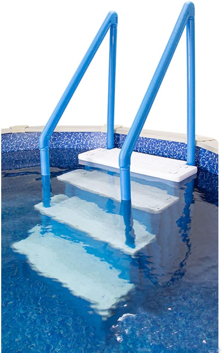 Select Anti-Slip in-Pool Steps | Gray | for Above Ground Swimming Pools | Can Mount to Decks 48