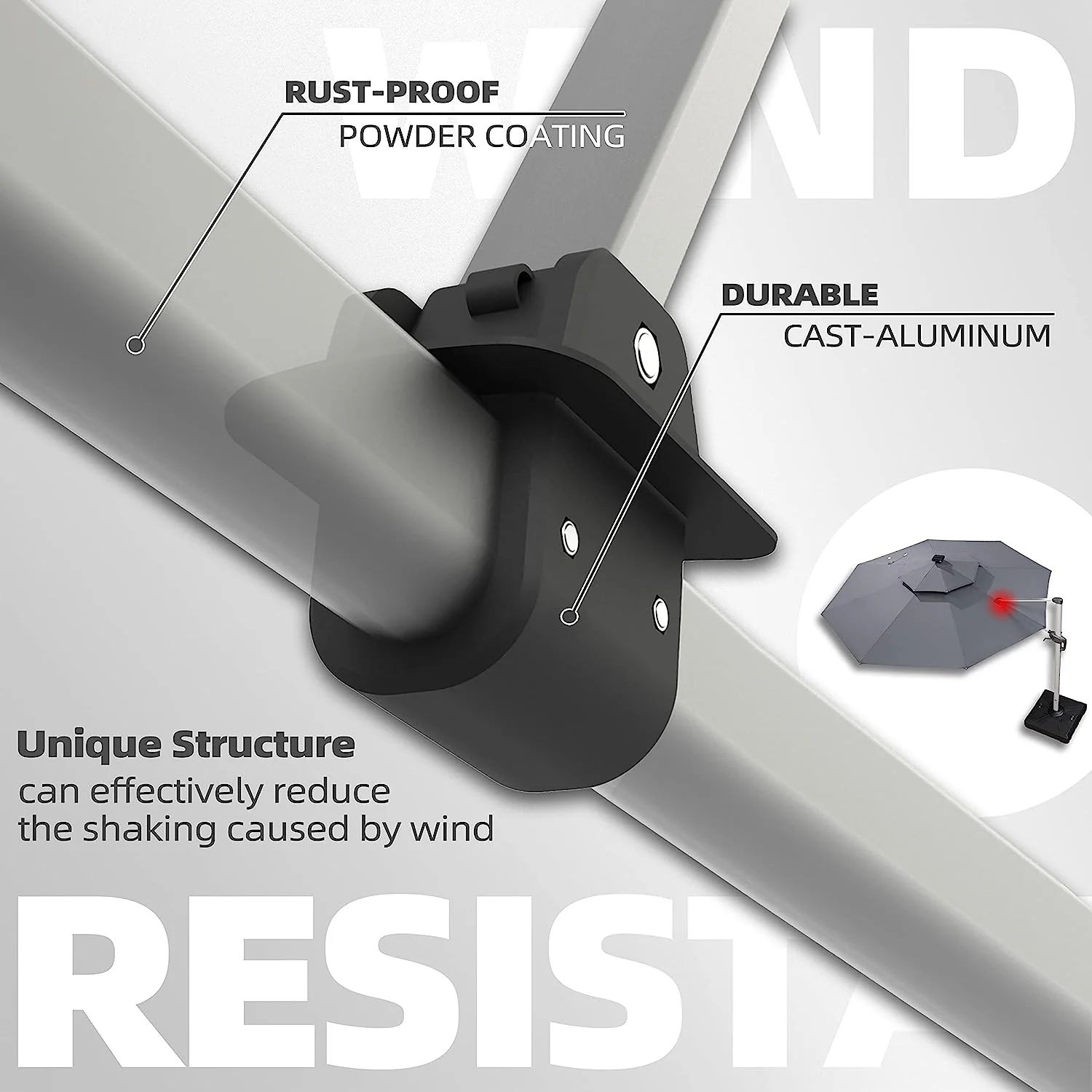 12ft Solar LED Patio Umbrella Outdoor Round Umbrella Large Cantilever Umbrella with LED Lights Windproof Bias Umbrella Heavy Duty Parasol for Garden Deck Pool Patio