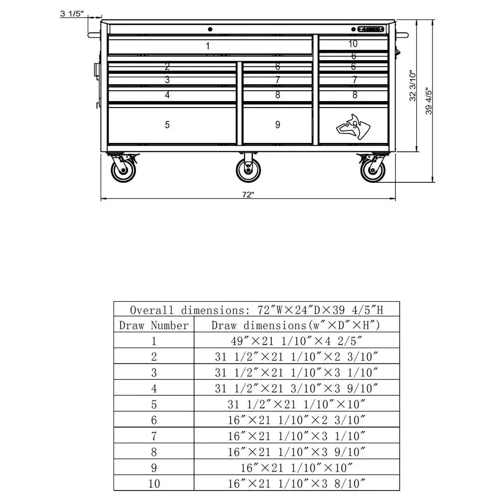 Heavy-Duty 72 in. W x 24 in. D 15-Drawer Tool Chest Mobile Workbench with Stainless Steel Top and Dual Locks in Red