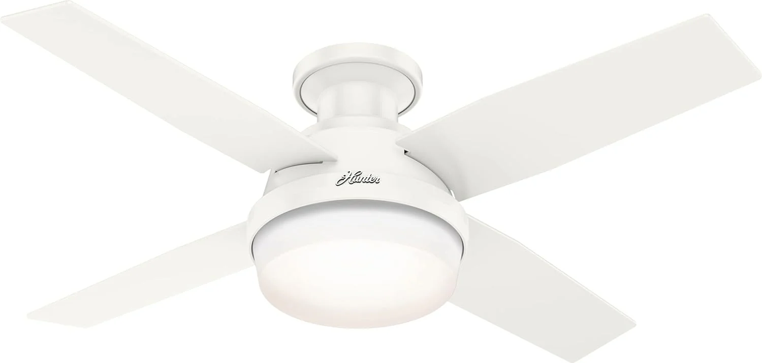Hunter Fan Company Dempsey Low Profile Indoor / Outdoor Ceiling Fan with LED Light and Remote Control, 44