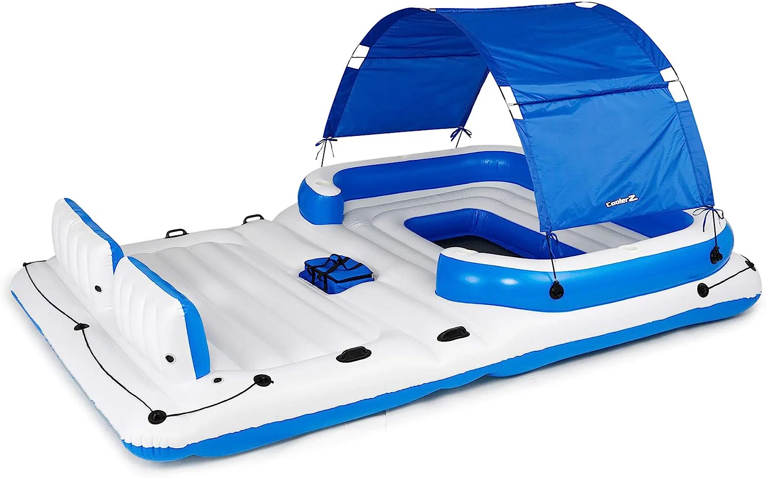 Tropical Breeze 6 Person Floating Island Lake Raft Lounge