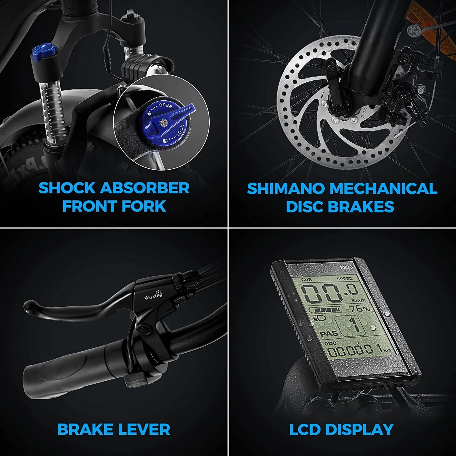 Outdoor electric bike with 48V/15Ah lithium battery